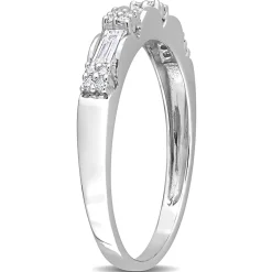 Three-Stone Moissanite Stacking Ring In Sterling Silver (2/5 Ct. Tw.)