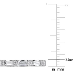 Three-Stone Moissanite Stacking Ring In Sterling Silver (2/5 Ct. Tw.)