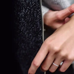 Three-Stone Moissanite Stacking Ring In Sterling Silver (2/5 Ct. Tw.)