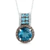 Topaz Pendant With Diamond Accents In 10K White Gold