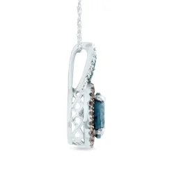 Topaz Pendant With Diamond Accents In 10K White Gold