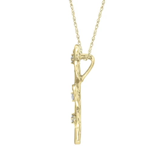 Tree Of Life Pendant With Diamonds In 10K Yellow Gold (1/10 Ct. Tw.)