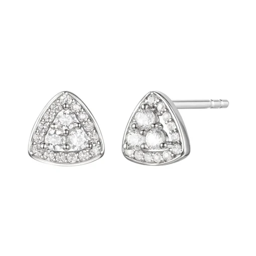 Triangle-Shaped Diamond Stud Earrings In Sterling Silver (1/3 Ct. Tw.)