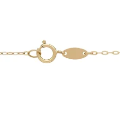 Tricolor Bead Cross Necklace In 14K Gold