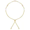 Tricolor Station Bolo Bracelet In 14K Gold