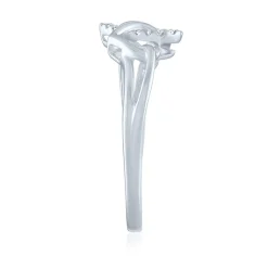 Triple Heart Ring With Diamond Accent In Sterling Silver