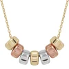 Tri-Tone Bead Necklace In 14K Yellow, White And Rose Gold