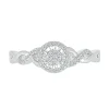 Twist Band Promise Ring With Diamond Halo In Sterling Silver (1/8 Ct. Tw.)