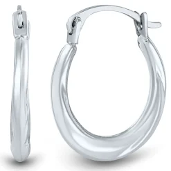 Twist Hoop Earrings In 14K White Gold, 15Mm