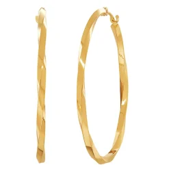Twist Hoop Earrings In 14K Yellow Gold