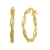 Twist Hoop Earrings In 14K Yellow Gold