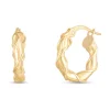 Twisted Hoop Earrings In 14K Yellow Gold