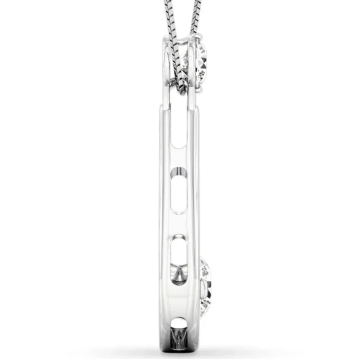 Two-Stone Diamond Necklace In 14K White Gold (1/3 Ct. Tw.)