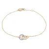 Two-Tone Diamond Linked Circle Bracelet In 14K White And Yellow Gold (1/10 Ct. Tw.)