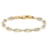 Two-Tone Link Bracelet In 14K White And Yellow Gold