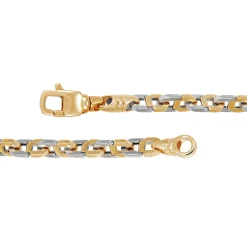 Two-Tone Link Bracelet In 14K White And Yellow Gold