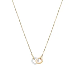 Two-Tone Linked Circle Necklace In Vermeil