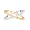 Two-Tone 'X' Ring In Vermeil