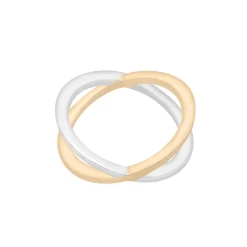 Two-Tone 'X' Ring In Vermeil
