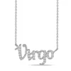 Virgo Lab Created White Sapphire Necklace In Sterling Silver