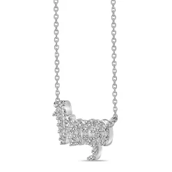 Virgo Lab Created White Sapphire Necklace In Sterling Silver