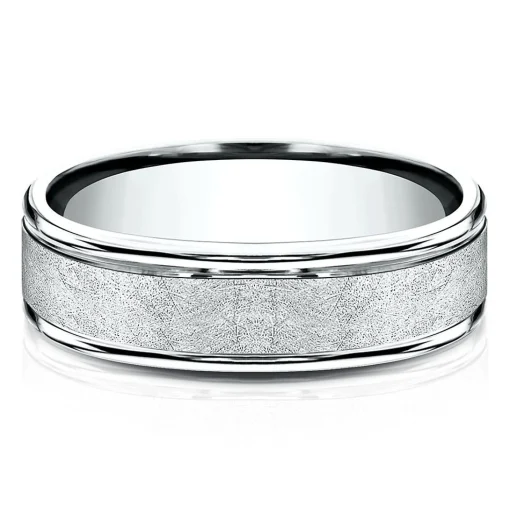 Wedding Band In 10K White Gold, 6Mm