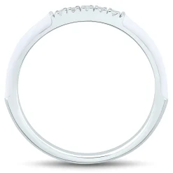 White Enamel And Lab Created White Sapphire Stack Ring In Sterling Silver
