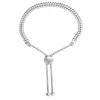 White Sapphire Bolo Bracelet In Sterling Silver