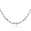 White Sapphire Necklace In Sterling Silver