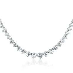 White Sapphire Necklace In Sterling Silver