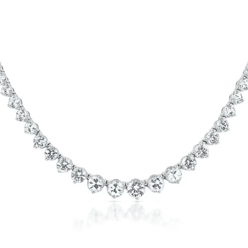 White Sapphire Necklace In Sterling Silver