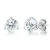 White Sapphire Stud Earrings In Sterling Silver