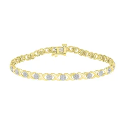 Xo Diamond Cluster Bracelet In 10K Yellow Gold (1 Ct. Tw.)